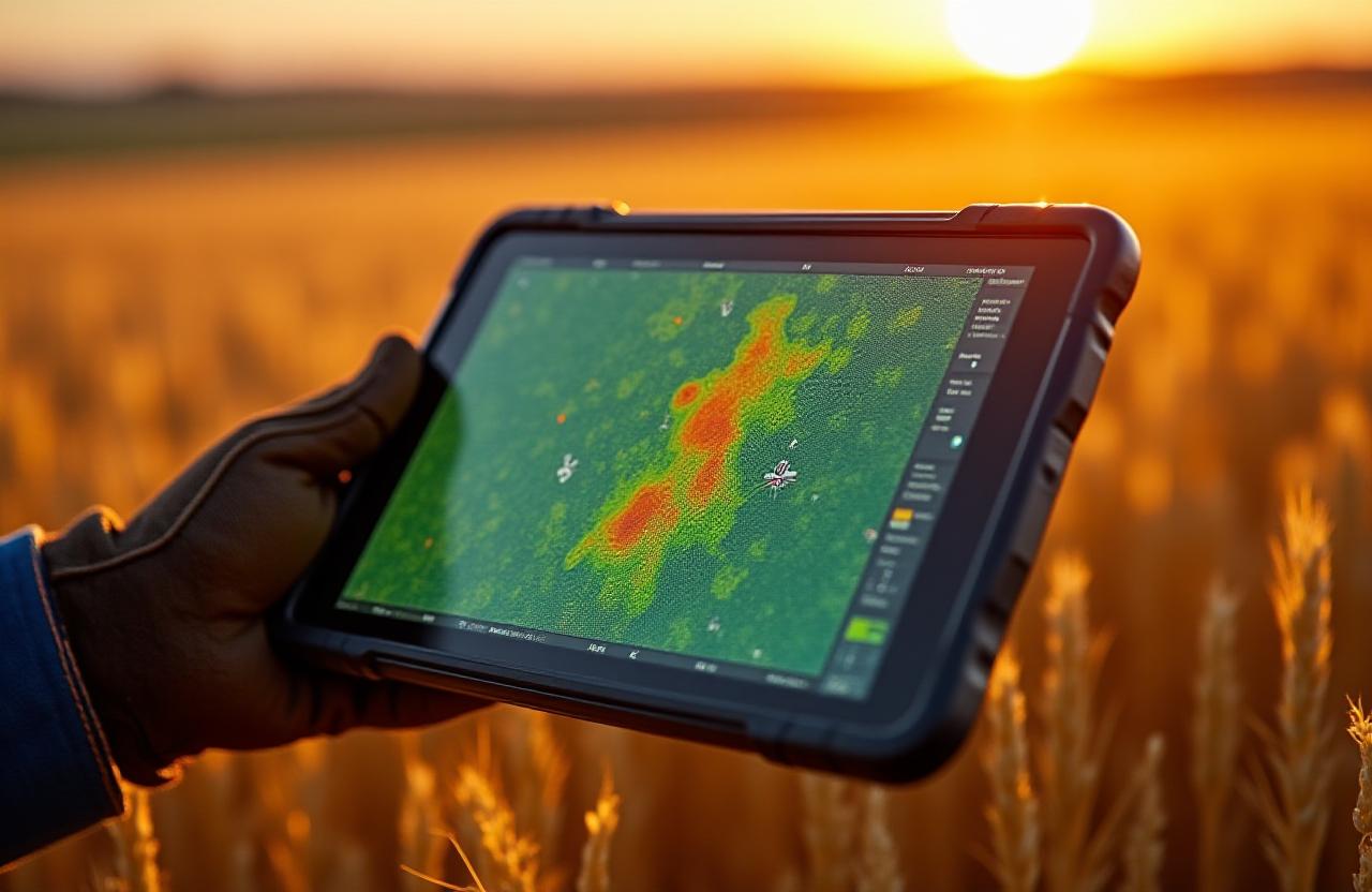 Close-up of AI-driven agricultural analysis software