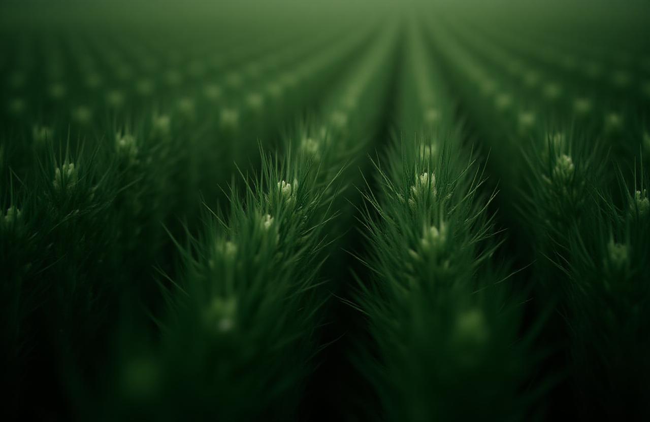 Abstract pattern of crop rows